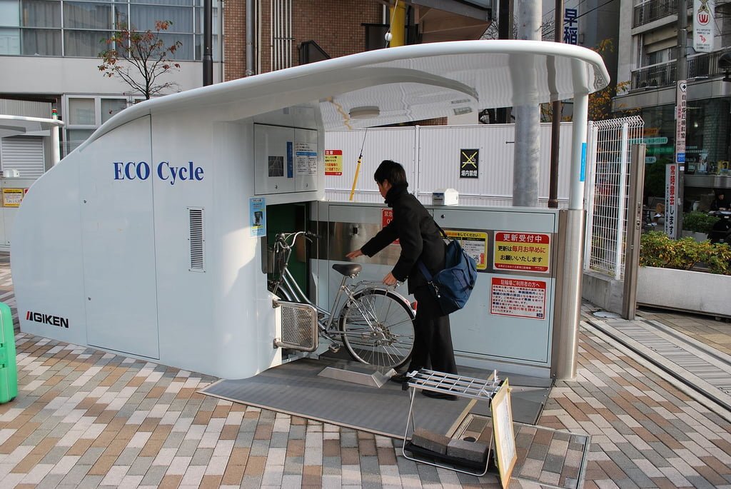 Estacionamento de bicicletas no Japão