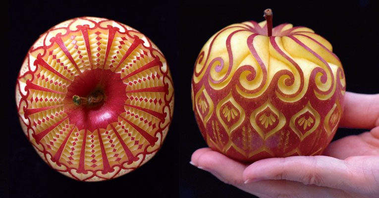 Esculturas japonesas em frutas impressionam com trabalhos  inacreditavelmente intrincados