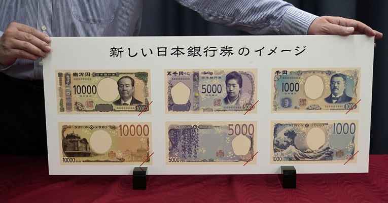 Cédulas dinheiro do Japão 2024