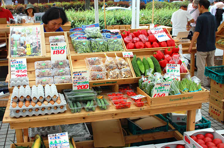 Feira de orgânicos no Japão