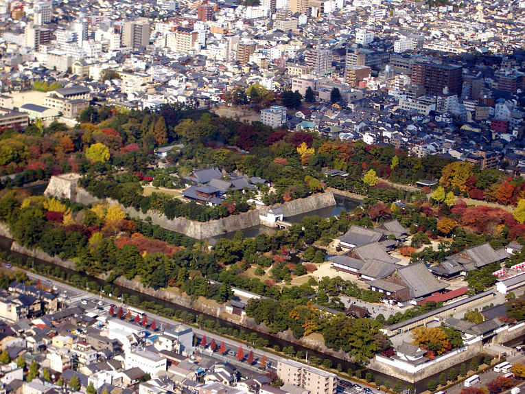 Vista aérea do castelo Nijo